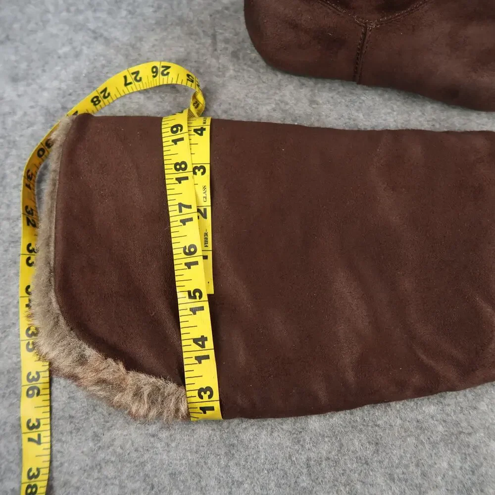Charlotte Russe Shoes Womens 6 Boots Tall Slouch Pull On Faux Fur Lined Brown